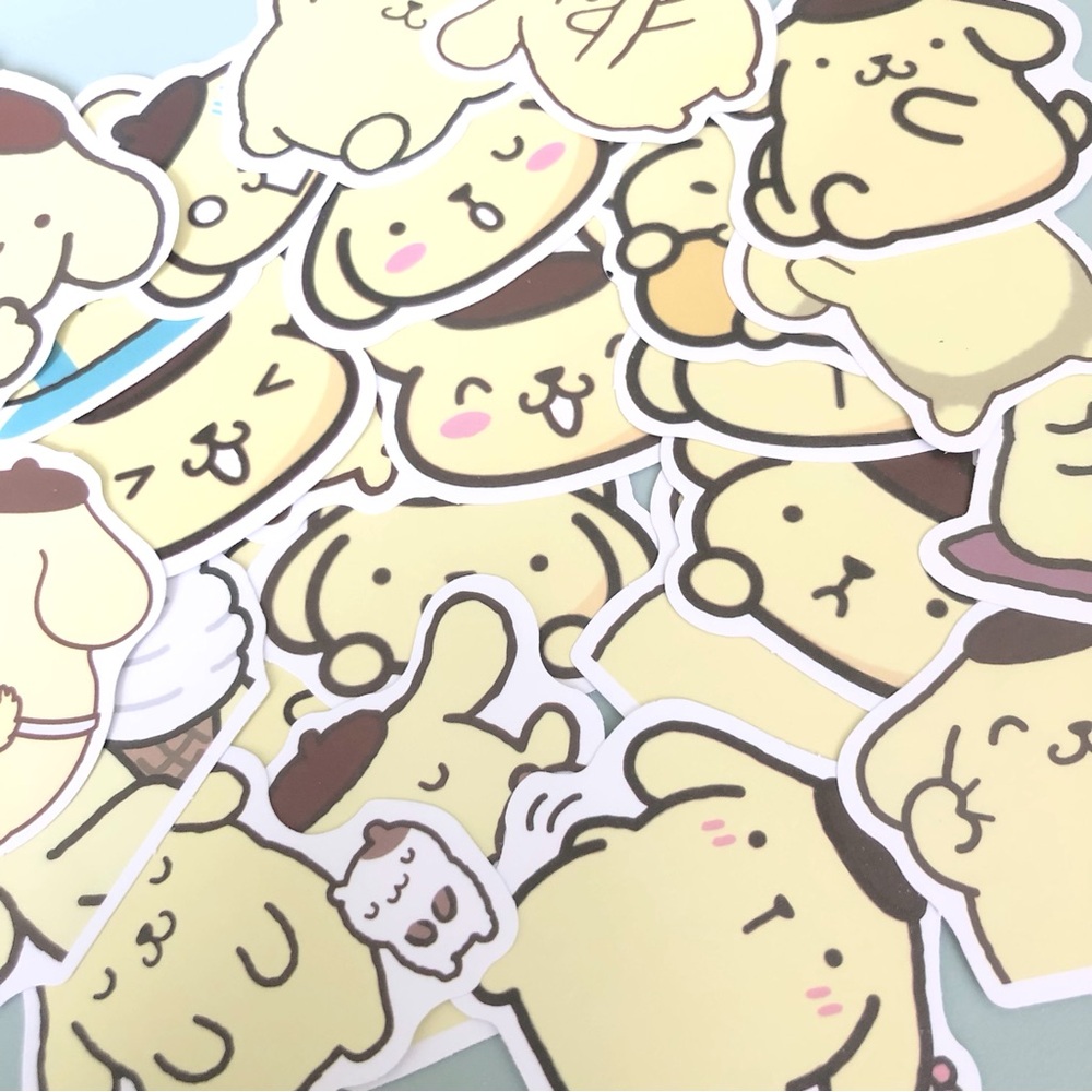 NWT 25ct Kawaii PomPomPurin Sanrio Stickers Set Assorted Variety Pack 2”
